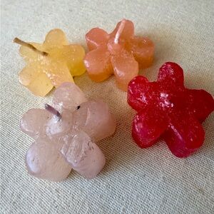 Set of Four Flower-Shaped Candles